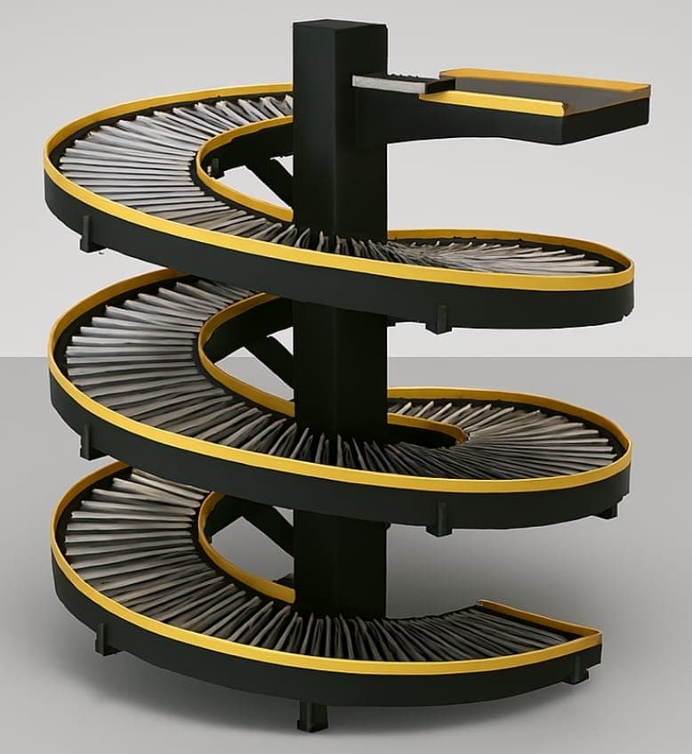 Spiral Conveyors - Space-saving spiral conveyors for vertical material movement